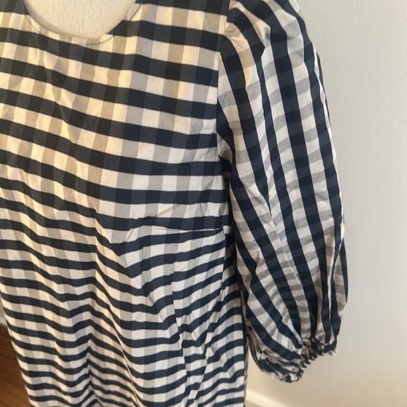 H&M Gingham Balloon Long Puff Sleeves Dress Small Black and White - Picture 5 of 9